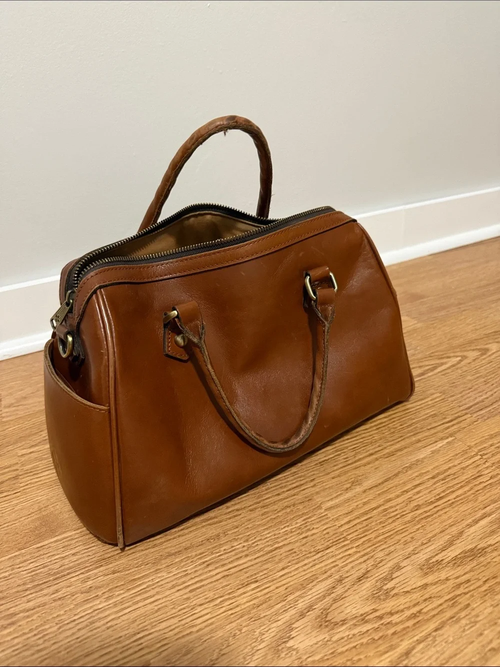 Patricia Nash Cognac Brown Leather Satchel
